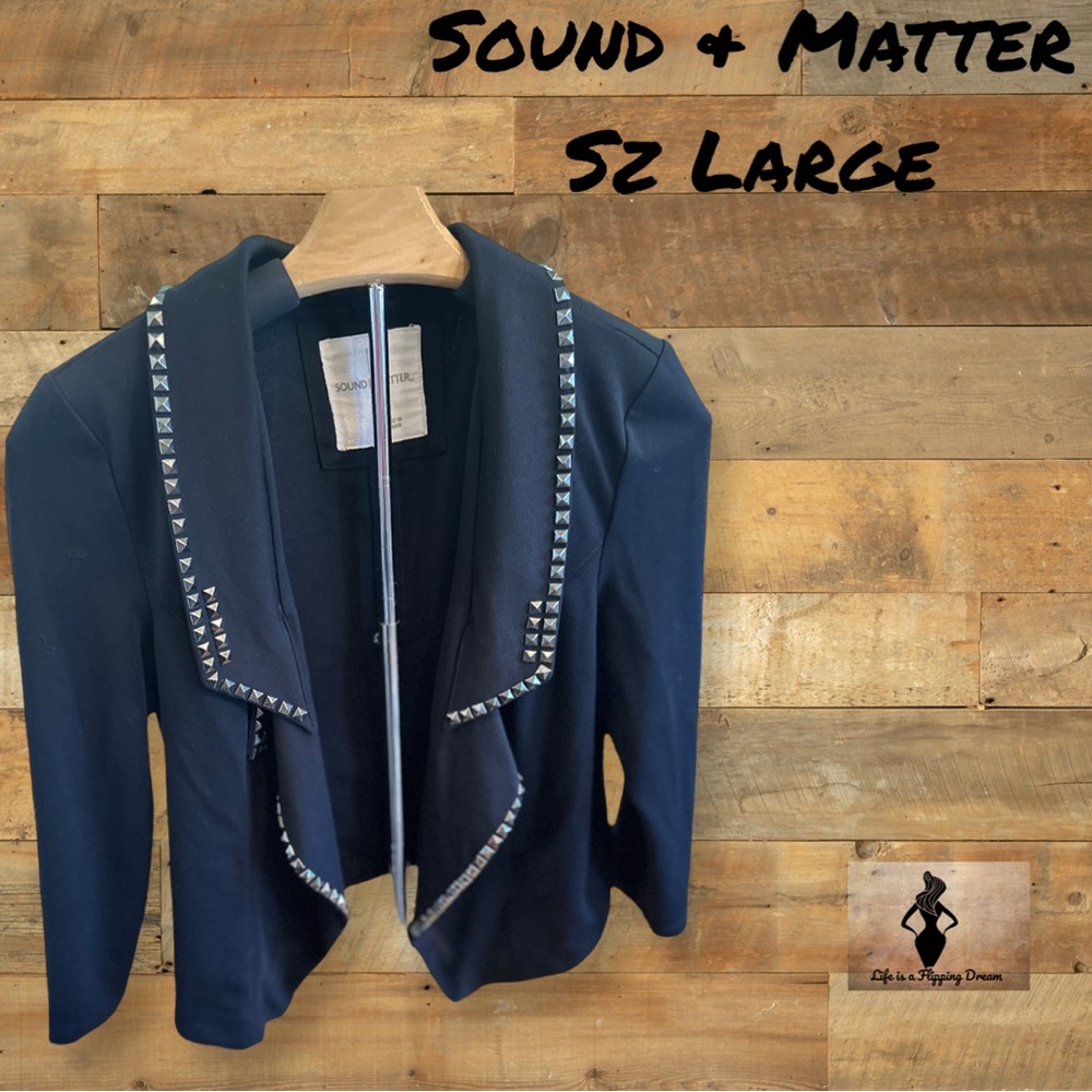 Sound and Matter Women’s Sz Large Black and Silver Blazer
